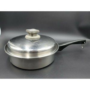 InKor Stainless Steel 1 Quart Pan With Lid Vintage USA 3-Ply 18-8